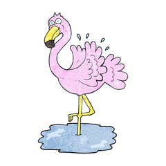 textured cartoon flamingo