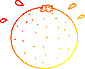 warm gradient line drawing cartoon orange