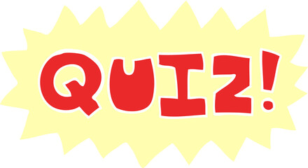cartoon doodle quiz sign