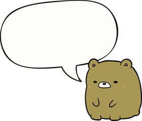 cute cartoon sad bear and speech bubble
