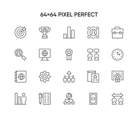 Corporate icons set in line style. Trendy outline symbols for mobile apps and website design.