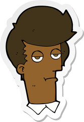 sticker of a cartoon bored man