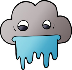 cartoon doodle rain cloud
