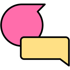 Speech balloons icon, filled style vector illustration