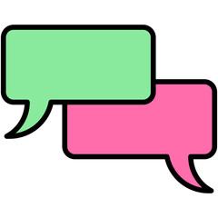 Speech balloons icon, filled style vector illustration