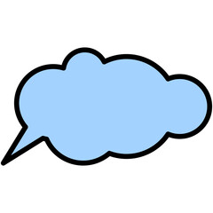 Speech balloons icon, filled style vector illustration