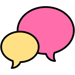 Speech balloons icon, filled style vector illustration