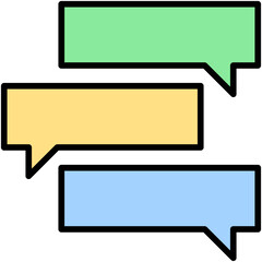 Speech balloons icon, filled style vector illustration