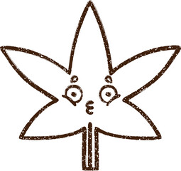 Fototapeta premium Cannabis Leaf Charcoal Drawing