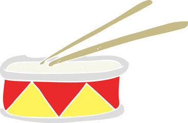 flat color illustration of a cartoon drum