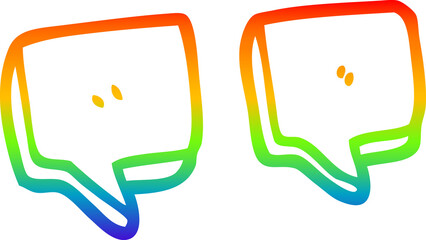 rainbow gradient line drawing cartoon quotation marks
