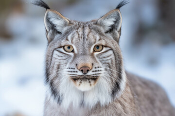 Beautiful and strong lynx looking at the camera.