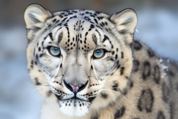 snow Leopard looking at the camera.