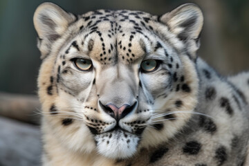Fototapeta na wymiar snow Leopard looking at the camera.