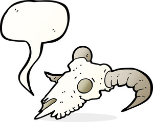 cartoon ram skull with speech bubble