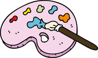 quirky hand drawn cartoon art pallette