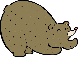 cartoon stretching bear