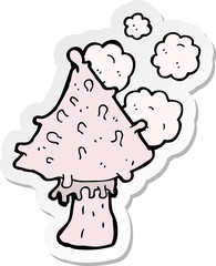 sticker of a cartoon mushroom