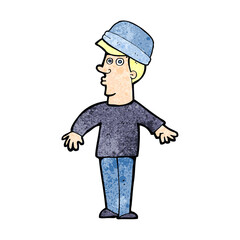 cartoon man wearing hat