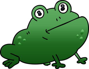 quirky gradient shaded cartoon frog