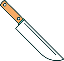 tattoo style icon of knife