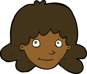 cartoon happy female face