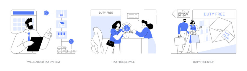 VAT system abstract concept vector illustrations.