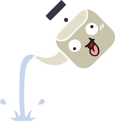 flat color retro cartoon pouring kettle