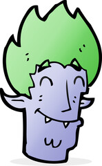 cartoon happy vampire head