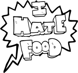 speech bubble cartoon i hate food symbol