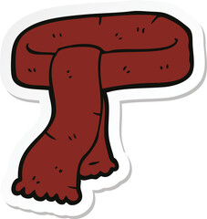 sticker of a cartoon scarf