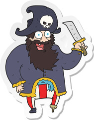 sticker of a cartoon pirate captain