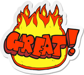 sticker of a cartoon Great symbol