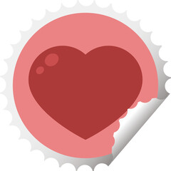 heart symbol round sticker stamp