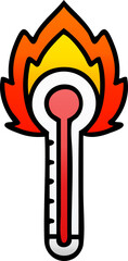 gradient shaded cartoon hot glass thermometer