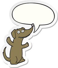 cartoon dog and speech bubble sticker