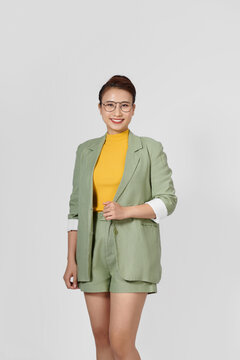 Portrait smile confident asian business designer woman