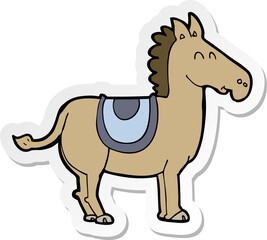 sticker of a cartoon donkey