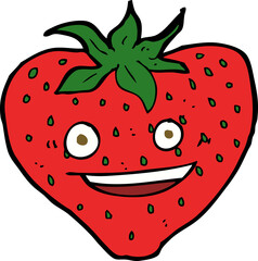 Obraz premium cartoon strawberry