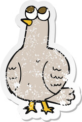 retro distressed sticker of a cartoon bird