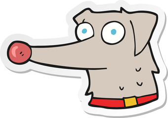 sticker of a cartoon dog with collar