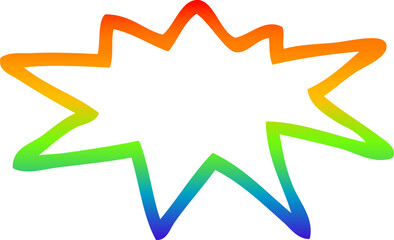 rainbow gradient line drawing cartoon explosion symbol