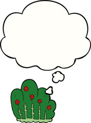 cartoon hedge and thought bubble
