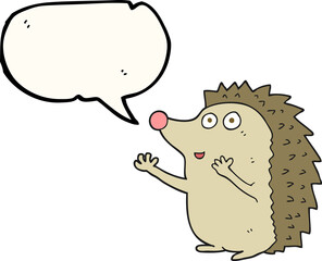 speech bubble cartoon cute hedgehog