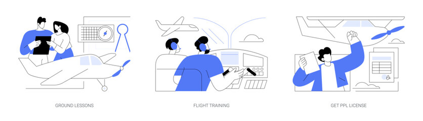 Private pilot courses abstract concept vector illustrations. © Visual Generation