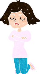 cartoon annoyed woman