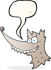 speech bubble cartoon wolf head