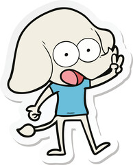 sticker of a cute cartoon elephant
