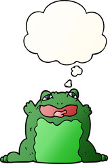 cartoon toad and thought bubble in smooth gradient style