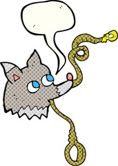 comic book speech bubble cartoon dog with leash